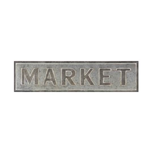 Gray Metal Farmhouse Market Sign Wall D&#xE9;cor